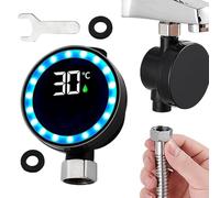 Shower Temperature Meter - 9,3 x 6,9 cm Waterproof Measuring Tool | LED Digital Display Bath Temperature Gauge | For Kids Shower Faucet Showerhead Bathroom Kitchen