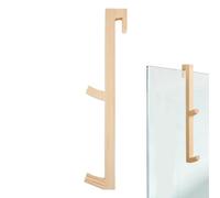 Shower Towel Hook - Double Hook Wooden Long No Drill Wall & Door Hanger, Rustproof Bathroom Towel Hooks | Heavy Duty Utility Holder for Loofah, Robe, Brush, Bag & Clothes in Kitchen, Dorm, Hotel &Home