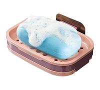 Shower Wall Dish Holder - Wall Mounted Draining Saver, Rust Resistant Tray with Ventilated Design, Bathroom Accessory for Bar Sponge Storage in Shower and Kitchen