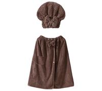 Shower Wrap Towel For Women - Secure Stay Put Fit | Large Double Buckle Bathrobes Hair Towel | Women & Travelers, Body Wrap For Mom Sister Travel Pool Home Spa, Quick Drying Adjustable Ţowel Set
