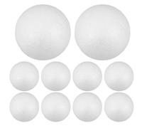 SHOWERORO 10 Bolas de Espuma de Poliestireno Redondas de 4cm para Manualidades DIY y Adornos Navideños Resistentes y Fáciles de Pintar