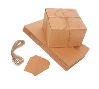 SHOWERORO 10 piezas Caja Kraft Cuadrada para Regalos Pequeños de Cajas de Cartón Marrón Grueso con Etiquetas y Cuerda de Cáñamo para Bodas Negocios y Proyectos DIY