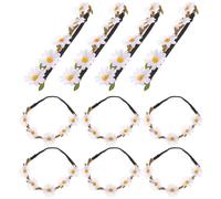 SHOWERORO 10 piezas Diadema Floral Mujer Guirnalda Margarita Simulada Ligera y Cómoda para Fiesta Boda y Festival Accesorio de Pelo Creativo para Niñas