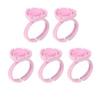 SHOWERORO 100 piezas Anillos Portadores de Pigmento para Extensión de Pestañas Unidades Diseño Floral Práctico Material Duradero Herramienta Profesional para Maquillaje y Tatuaje de