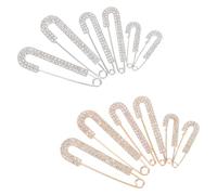 SHOWERORO 12 Broches de Seguridad Gemas de Imitación para Mujer Juego de 12 Piezas en Oro y Plata Broche para Bufandas Sombreros Suéteres y Vestidos Accesorios Decorativos de Cristal