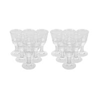 SHOWERORO 12 Vasos de Vidrio Transparente Base Gruesa y Pie Alto Vasos Pequeños de 10 Ml para Whisky Cócteles y Fiestas Juego de 12 Unidades para Bar y Hogar