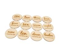 SHOWERORO 12piezas Tarjetas De Mensuales para Bebés De Madera Accesorios De Fotografía para Recién Nacidos Tarjetas De Cumpleaños y Crecimiento para Momentos Especiales