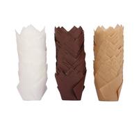 SHOWERORO 150 Piezas de Capacillos para Hornear Cupcakes de Tulipán, Papel Resistente a Altas Temperaturas, Colores Natural, y Café, Molde Desechable para Repostería y Muffins