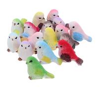 SHOWERORO 16piezas Estatua de Pájaro Miniatura Figuras de Pájaros Pequeños de Colores de Resina para Decorar Tartas de Navidad Jardines de Hadas Casas de Muñecas y Proyectos de Manualidades