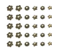 SHOWERORO 180 Piezas de Tapones de Cuentas Forma de Flor de Aleación para Hacer Collares y Tobilleras, Estructura Integral Multifuncional para Amigos y Familias Estilo Varios estilos