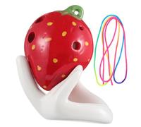 SHOWERORO 1juego Ocarina De Forma De Fresa Soporte y Partituras Para Niño Niña Juguete Musical Para Principiantes y Aprendizaje Musical