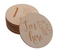 SHOWERORO 1juego Tarjetas Mensuales De Madera Para Bebés De Diseño De Animales Cartas De Para Recién Nacidos Para Fotografía De Recuerdos