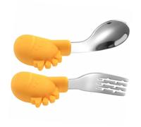 SHOWERORO 1juego Utensilios Para Bebés Cucharas y Tenedores De Aprendizaje Cubiertos Infantiles De Inoxidable Diseño Compacto y Ligero Para Autoalimentación y Comidas Movimiento
