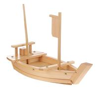SHOWERORO 1Pieza Bandeja de Sushi de Madera Natural Plato Forma de Barco para Sushi y Sashimi para Restaurantes y Hogar Presentación Estilizada de Alimentos