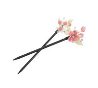 SHOWERORO 2 horquillas vintage para el pelo: horquillas tradicionales chinas de madera con flores, palillos para el pelo, tocado clásico Hanfu para mujeres y niñas.
