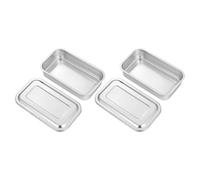 SHOWERORO 2 Piezas Bandeja Esterilizadora Rectangular de Acero Inoxidable para Herramientas de Manicura Tapa Segura y Diseño para Uso Profesional y Esterilización Diaria