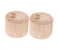 SHOWERORO 2 Piezas Caja De Almacenamiento De Madera Para Dientes De Leche Contenedor De Recuerdos Para Bebés Organizador De Dientes De Leche Para Guardar La Habitación