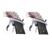 SHOWERORO 2 Piezas capo guitarra Capo de guitarra Acoplamiento de cejilla de acustica afinadores de cejilla de de 12 cuerdas accesorios de plata Silver
