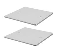 SHOWERORO 2 Piezas Placa Ciega de Enchufe Único de Acero Inoxidable Plata, Resistente a Rayaduras, Acabado sin Costuras, Cuadrada, Adecuado para Cocina o Cualquier Habitación