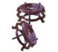 SHOWERORO 2 Piezas Soporte para Macetas de Madera Maciza Estilo Oriental Base Redonda, Uso Multifuncional y Estabilidad Excepcional para Decoración y Bonsáis