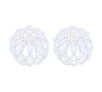 SHOWERORO 2 redecilla para moño para bailarinas de ballet - Moño elástico de ganchillo hecho a mano con diamantes de imitación - Accesorios para el cabello para mujeres y niñas que bailan y patinan