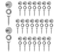 SHOWERORO 24 juegos de tornillos decorativos para espejos con tapas - Tapa de tornillo de acero inoxidable de 14 mm - Fijación autorroscante para puertas de armarios y publicidad.
