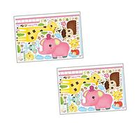 SHOWERORO 2hojas Cartoon Animal Height Chart Stickers for Kids Removable Growth Ruler Wall Decals for Children Room Decoration of Fun and Practical Wall Art