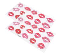 SHOWERORO 2hojas Pegatinas de Pared Autoadhesivas Rojas Forma de Labios para San Valentín Láminas Decorativas Removibles Dormitorio y Decoración Romántica