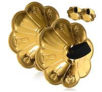 SHOWERORO 2pares Finger Cymbals for Belly Dance with Blossom Lace Lightweight Hand Cymbals for Percussion Performance and Dancer Parties