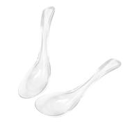 SHOWERORO 2piezas Cucharas De Transparente Para Sopa y Postres Cucharas De Mesa Elegantes Para Uso Doméstico y Restaurantes Utensilios De Cocina Saludables y Prácticos