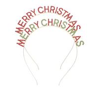 SHOWERORO 2piezas Diadema Navideña Merry Christmas de Estilo Navideño Accesorios Pelo Navideños para Fiestas de Navidad Adulto