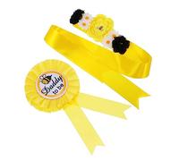 SHOWERORO 2piezas Sash De Maternidad y Corsage Para Papá Ser Cinturón Embarazo Para Shower y Sesión Fotográfica Diseño Floral Elegante Longitud De Incluye Insignia