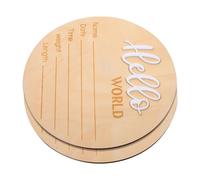 SHOWERORO 2piezas Señales Nombre Del Letreros De Anuncio De Nacimiento De Madera Letreros Redondos Para Hospital Accesorios Fotográficos Para Recién Nacido