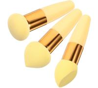 SHOWERORO 3 Esponjas de Maquillaje de Látex Amarillas Prácticas y Cómodas para Proceso de Maquillaje, Set Creativo Adecuado para Amigas que Buscan Moda