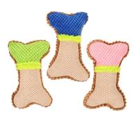 SHOWERORO 3 Juguetes de Peluche para Perros Forma de Hueso Colores Azul Verde y Rosa Juguete Masticable Que Hace Ruido Adecuado para Cachorros y Juego Interactivo