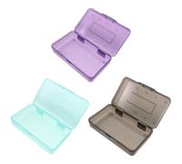 SHOWERORO 3 Piezas Estuche de Lápices Grande Transparente de Plástico Rígido con Tapa, Organizador Apilable para Escuela y Aula, Capacidad Amplia y Visibilidad Cristalina