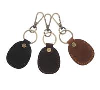 SHOWERORO 3 Piezas Llavero Vintage de Piel PU para Mujer Porta Tarjetas de Acceso con Diseño Retro de Unidades para NFC y Código de Identificación