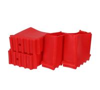 SHOWERORO 4 Alfombrillas Antideslizantes para Pies de Escalera de Mano Rojas, Protectores de Goma Resistentes al Desgaste para Interiores y Exteriores, Repuesto de Patas Base 2.5x5 Cm,