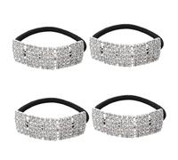 SHOWERORO 4 Lazos Elásticos Cabello Gemas de Imitación Cintas Antiarrugas Suaves y Resistentes Accesorios para Niñas y Mujeres Ideales para Uso Diario y Regalos