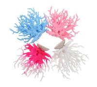 SHOWERORO 4 Piezas de Arrecife de Coral Artificial para Acuario Ramas de Coral Simuladas de Plástico Resistentes y Coloridas Adorno Decorativo Submarino para Peceras y Paisajes Marinos