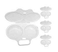SHOWERORO 4 piezas de escalfador de huevos para microondas: soporte para cocinar al vapor con 2 cavidades, moldes para escalfar huevos, utensilios de cocina para el hogar, apto para lavavajillas.