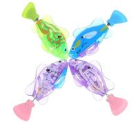 SHOWERORO 4 Piezas Kitten Interactive Electric Fish Toy LED Swimming Cat Teaser Toys For Healthy Active Play with Safe Design In Deep Sea Fluorescent Spotted Striped