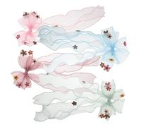 SHOWERORO 4 Piezas Lazos de Princesa para Niñas con Clips de Cocodrilo Grandes de Organza Cintas Largas para Peinados Trenzados Seguros y Elegantes Fiestas y Eventos Especiales