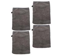 SHOWERORO 4 piezas Manoplas Desmaquillantes Portátiles de Microfibra Suave Guantes Faciales Cómodos y Reutilizables para Limpieza Eficaz y Cuidado de Piel Sensible Paquete de Unidades Gris