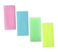 SHOWERORO 4 piezas Toallas Exfoliantes de Nailon para Ducha de Reutilizables y Ligeras Diseño con Anilla para Colgar para Cuidado Diario Piel