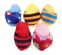 SHOWERORO 5 Juguetes chirriantes Coloridos para Perros - Zapatillas Suaves para Masticar, Juguete Interactivo para Cachorros - Zapatillas chirriantes para Perros medianos para Jugar a Diario