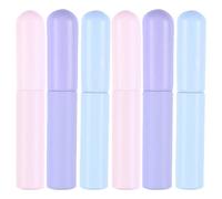 SHOWERORO 6 piezas Brochas de Silicona para Labios con Tapa Aplicadores Multiusos para Brillo y Labial Cabezal Suave para Maquillaje Profesional y Uso Diario Colores Rosa Púrpura y Azul