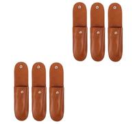 SHOWERORO 6 Piezas Estuche De Cuero Para Armónica Caja De Almacenamiento De Armónica Pequeña Bolsa De Caso De Soporte De Cuero Para Protector De Brown Pu