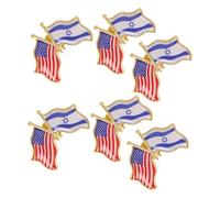 SHOWERORO 6 Piezas Pin Banderas de Estados Unidos E Israel en Aleación de Zinc Diseño Claro y Símbolo de Amistad para Eventos Patrióticos y Reuniones