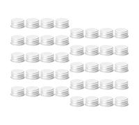 SHOWERORO 60 piezas Unidades Tapas de Aluminio Roscadas para Botellas de Loción Tapa de Repuesto Resistente Fugas para Frascos de Vidrio Cubierta Reutilizable y Duradera para Envases